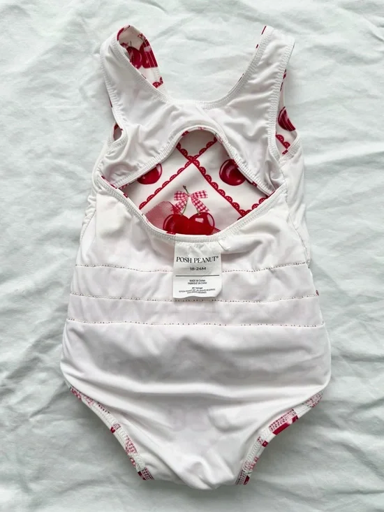 Posh Peanut One Piece Tutu Swimsuit | 18-24m | Cherry Cheryl Print - Picture 13 of 13